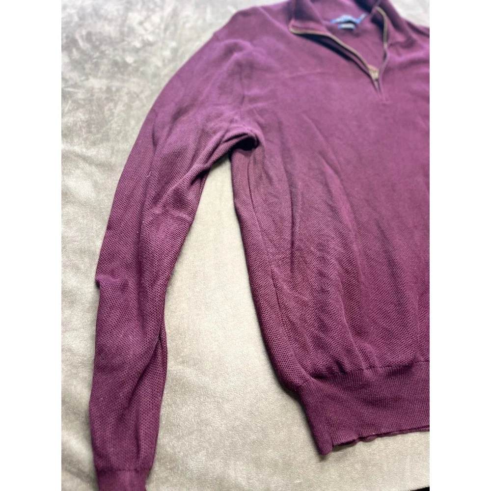 Polo Ralph Lauren Pima Cotton Quarter Zip Pullover Sweater - Mens large burgundy